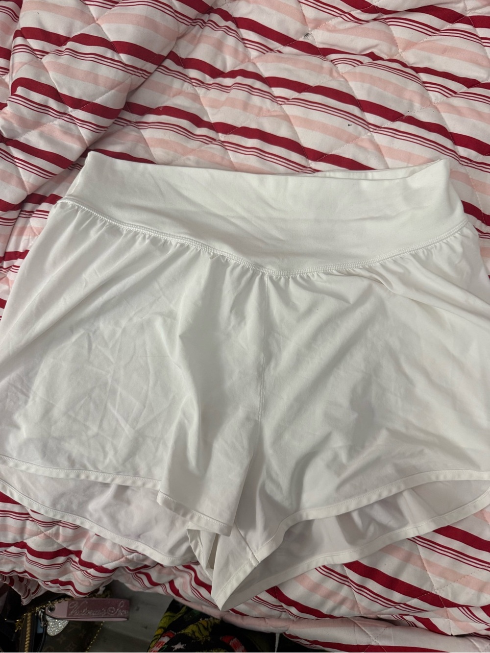 Women's White High-Waist Lounge Shorts